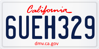 CA license plate 6UEH329
