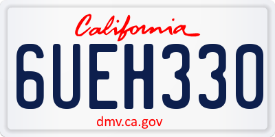 CA license plate 6UEH330