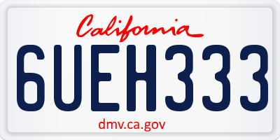 CA license plate 6UEH333