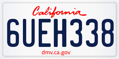 CA license plate 6UEH338