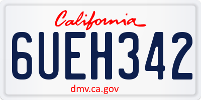 CA license plate 6UEH342
