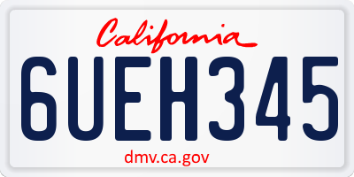 CA license plate 6UEH345