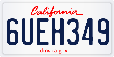 CA license plate 6UEH349