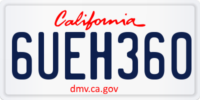CA license plate 6UEH360