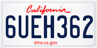 CA license plate 6UEH362