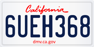 CA license plate 6UEH368