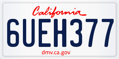 CA license plate 6UEH377