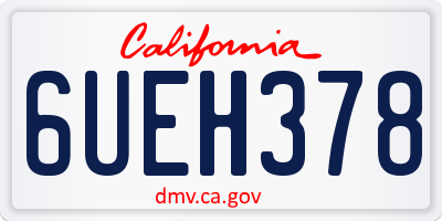 CA license plate 6UEH378