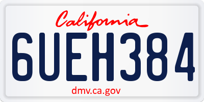 CA license plate 6UEH384