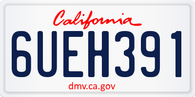CA license plate 6UEH391