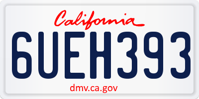 CA license plate 6UEH393