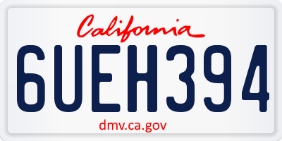 CA license plate 6UEH394