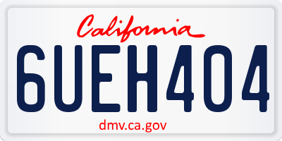 CA license plate 6UEH404
