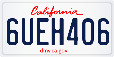CA license plate 6UEH406