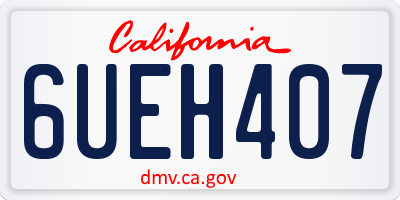 CA license plate 6UEH407