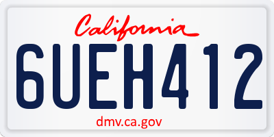 CA license plate 6UEH412