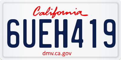 CA license plate 6UEH419