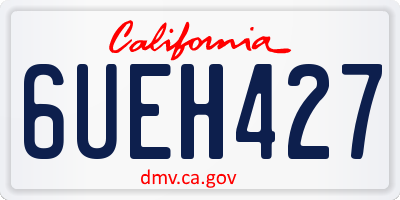 CA license plate 6UEH427