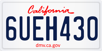 CA license plate 6UEH430