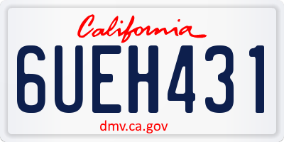 CA license plate 6UEH431