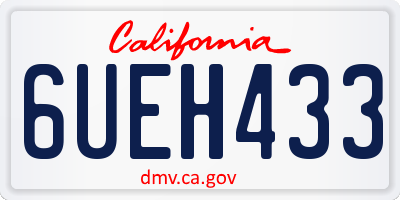 CA license plate 6UEH433