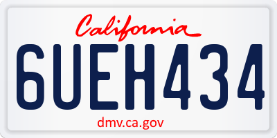 CA license plate 6UEH434