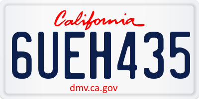 CA license plate 6UEH435