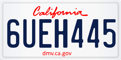 CA license plate 6UEH445