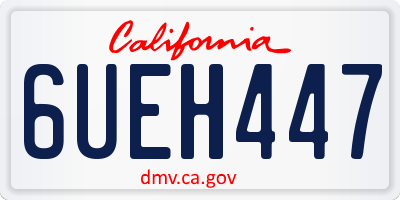 CA license plate 6UEH447