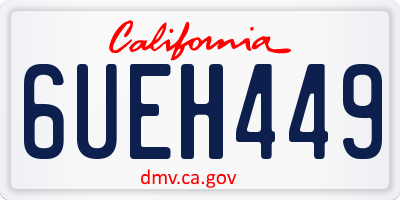 CA license plate 6UEH449