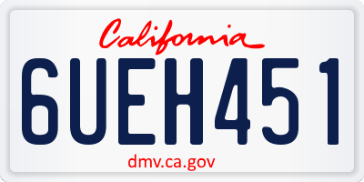 CA license plate 6UEH451
