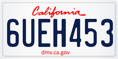 CA license plate 6UEH453