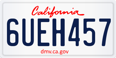 CA license plate 6UEH457