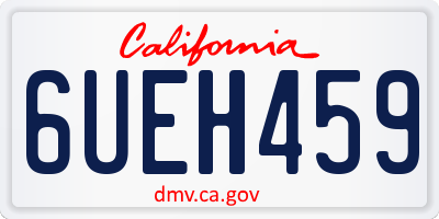 CA license plate 6UEH459