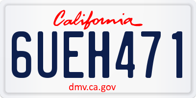 CA license plate 6UEH471