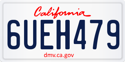 CA license plate 6UEH479