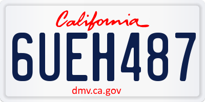 CA license plate 6UEH487