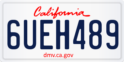 CA license plate 6UEH489