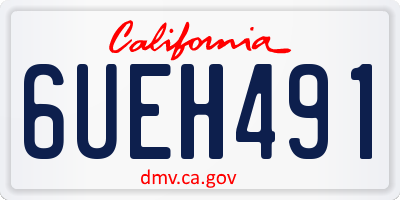 CA license plate 6UEH491