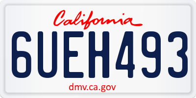 CA license plate 6UEH493