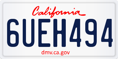 CA license plate 6UEH494