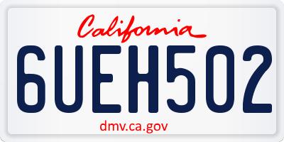 CA license plate 6UEH502