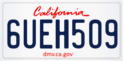 CA license plate 6UEH509