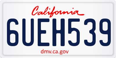CA license plate 6UEH539
