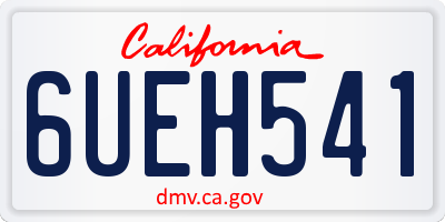 CA license plate 6UEH541