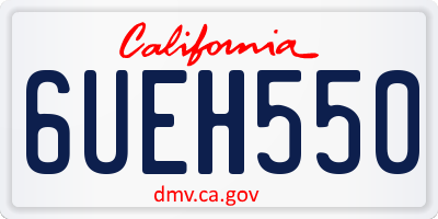 CA license plate 6UEH550