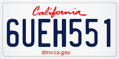 CA license plate 6UEH551