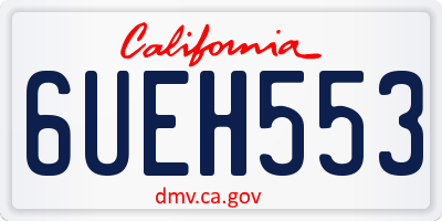 CA license plate 6UEH553