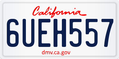 CA license plate 6UEH557