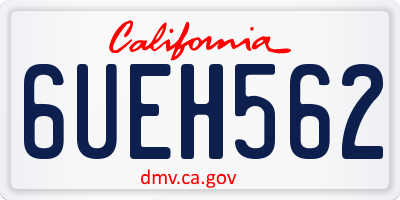 CA license plate 6UEH562